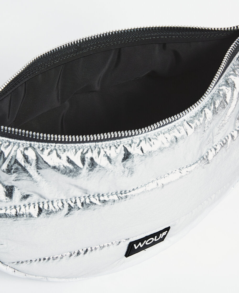 Glossy Crossbody taske - Sølvfarvet